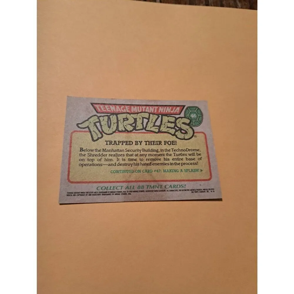 1989 Topps TMNT Trading Card 46 Teenage Mutant Ninja Turtles